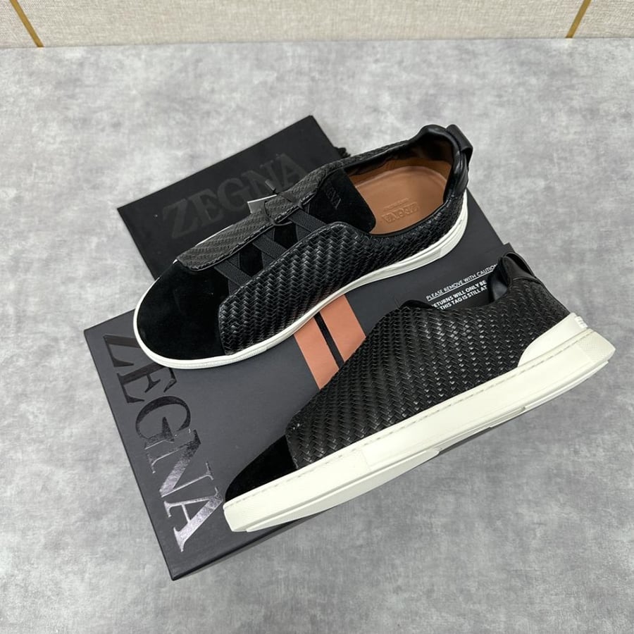 Zegna Black Slip-On Sneaker