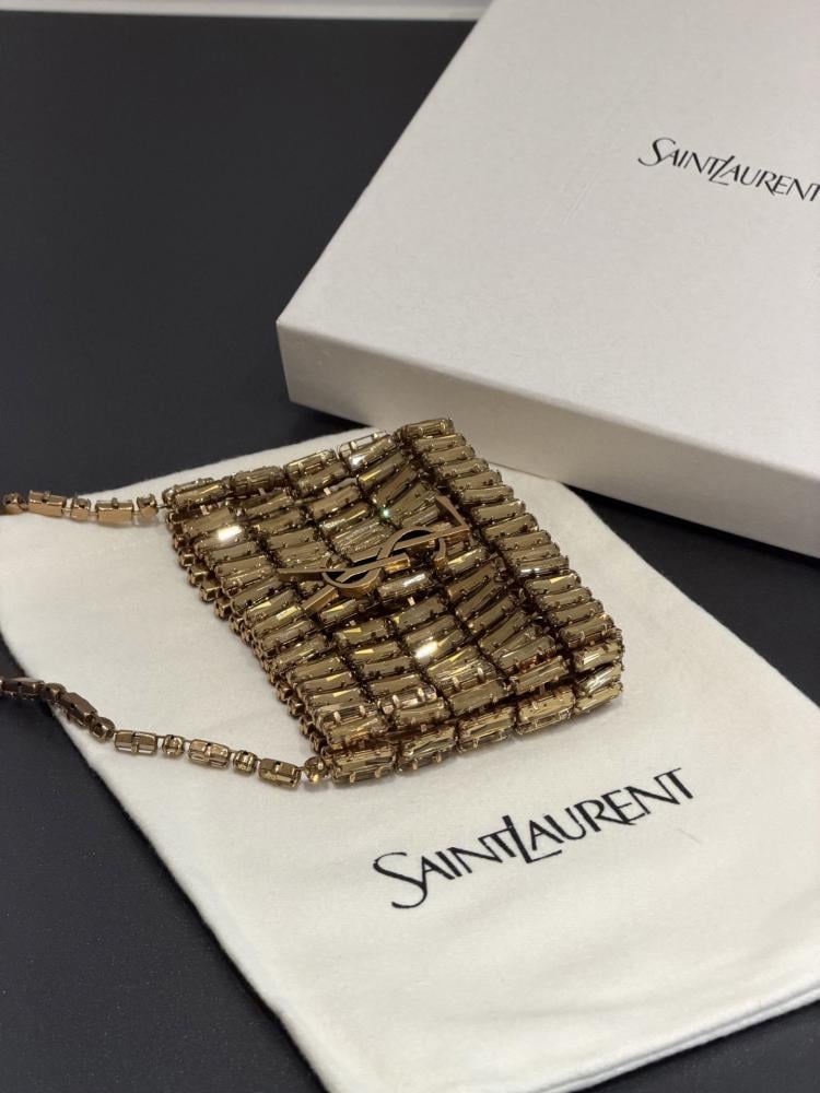Saint Laurent Crystal Minaudière Evening Bag / حقيبة سهرة كريستال مينودير من سان لوران