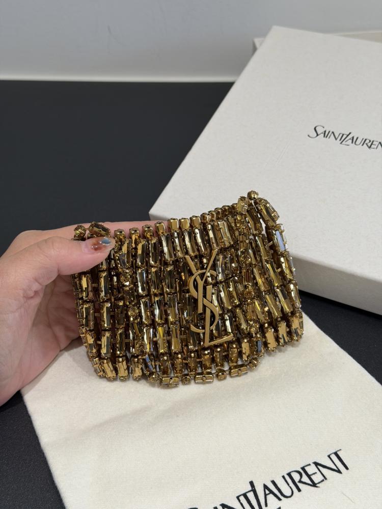 Saint Laurent Crystal Minaudière Evening Bag / حقيبة سهرة كريستال مينودير من سان لوران