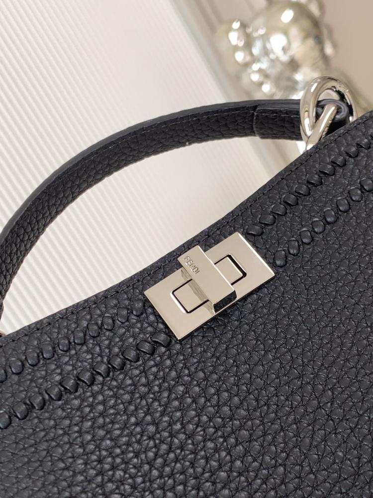 Fendi Peekaboo Black Woven Leather Bag