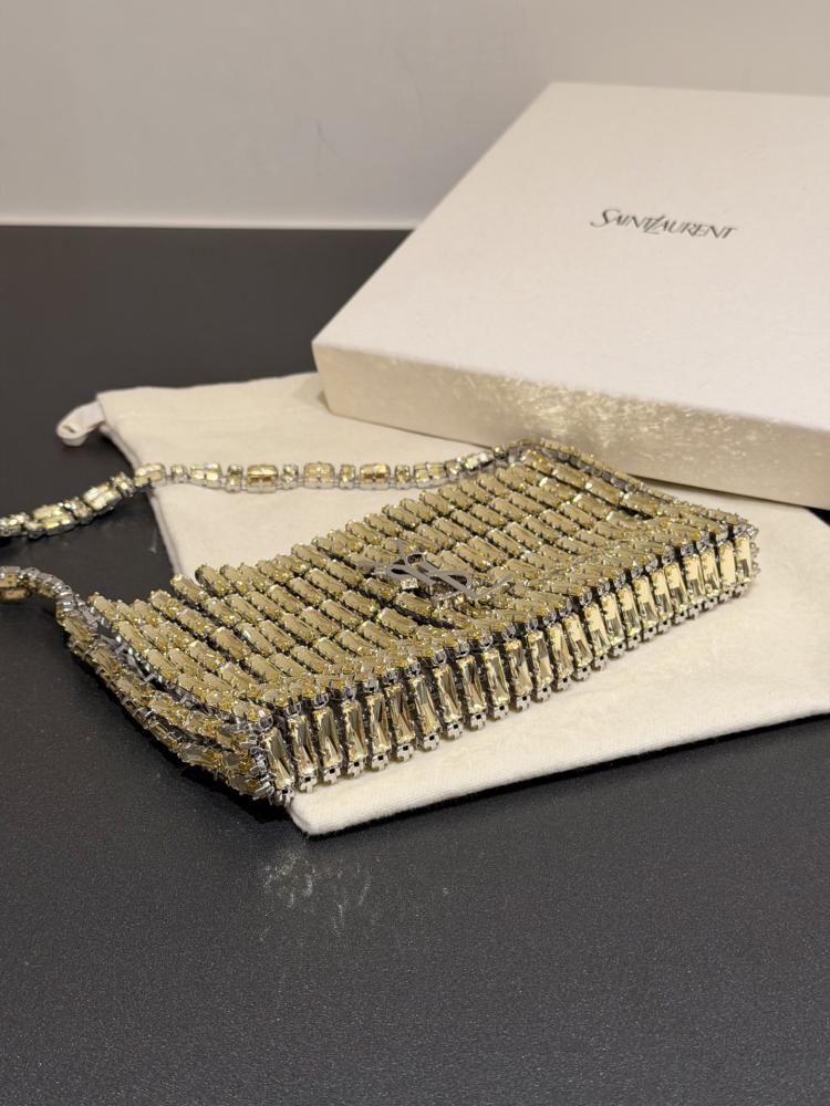 Saint Laurent Crystal Minaudière Evening Bag / حقيبة سهرة كريستال مينودير من سان لوران