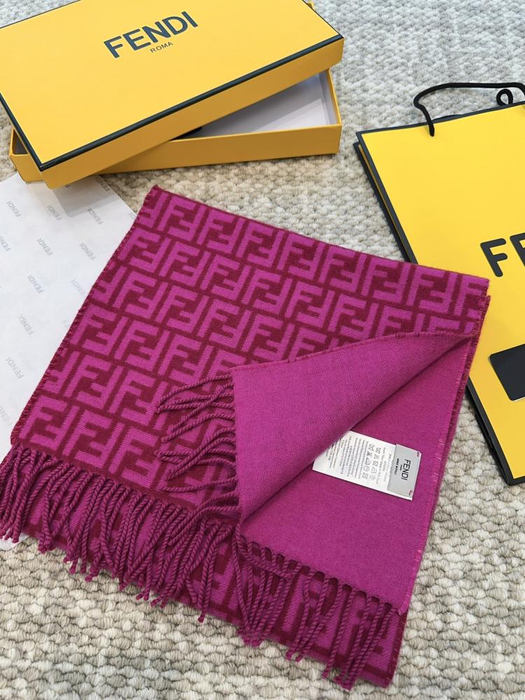 FENDI FF Logo Wool Scarf