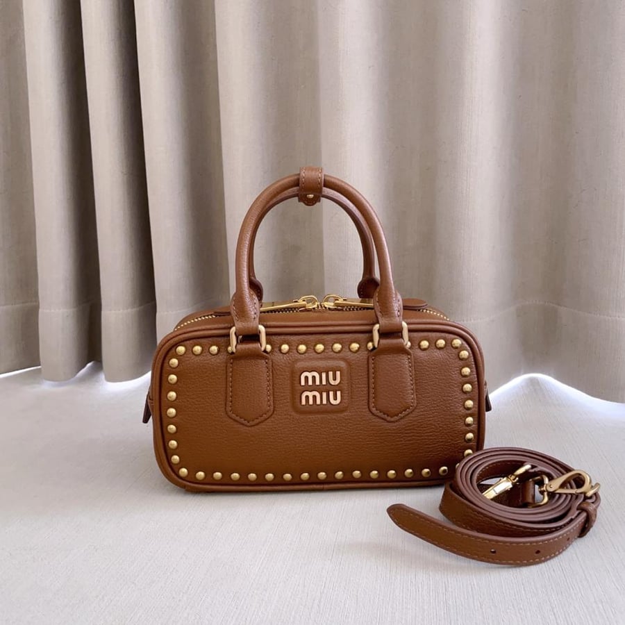 Miu Miu Arcadie Studded Leather Bag / حقيبة ميو ميو أركادي الجلدية المرصعة