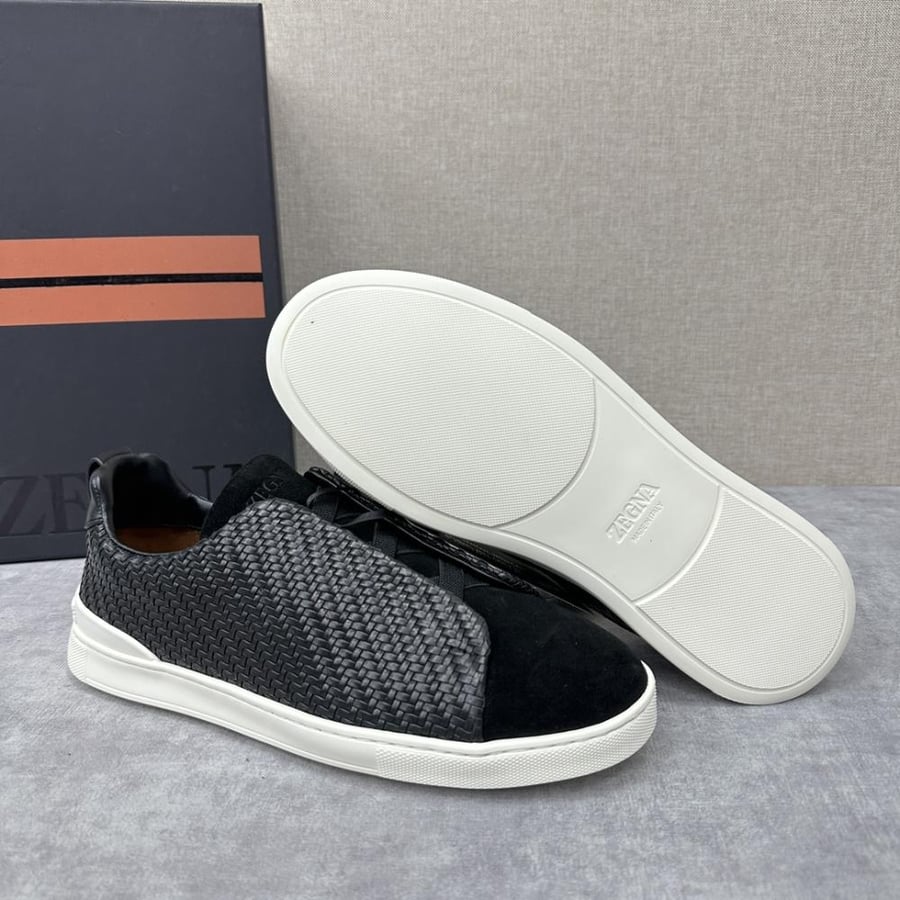 Zegna Black Slip-On Sneaker