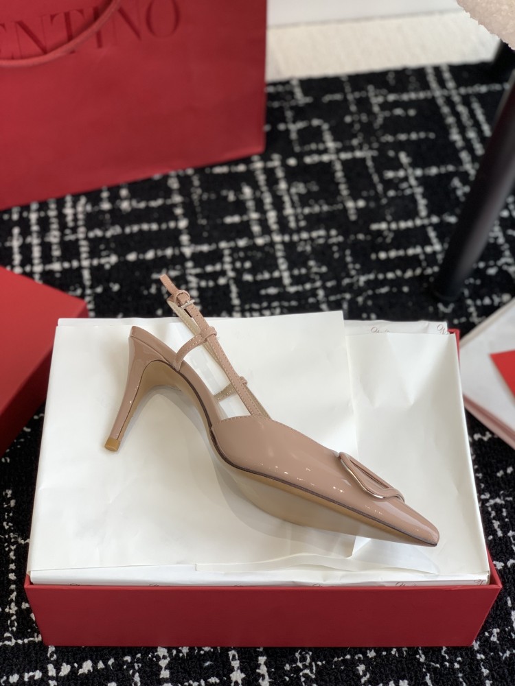 Valentino Garavani Tan-Go Slingback Pumps - Nude