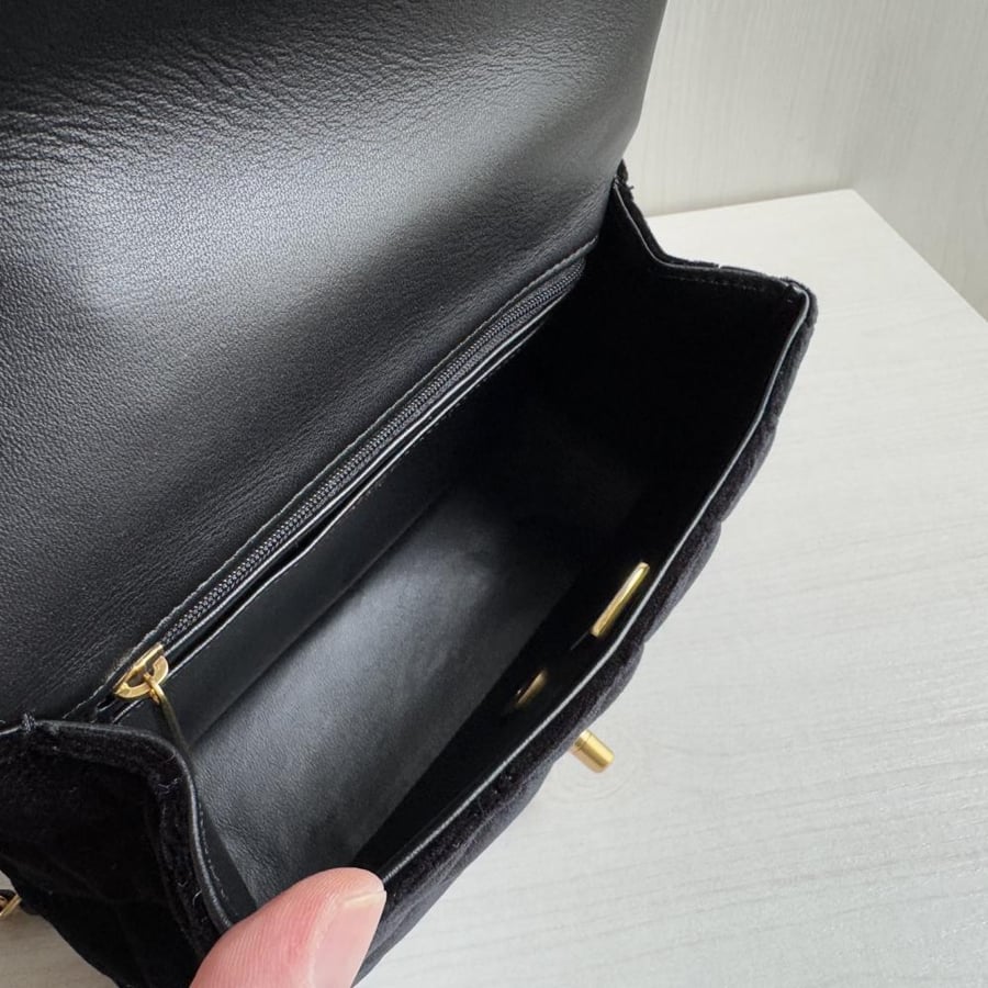 Chanel Bow Velvet Flap Shoulder Bag
