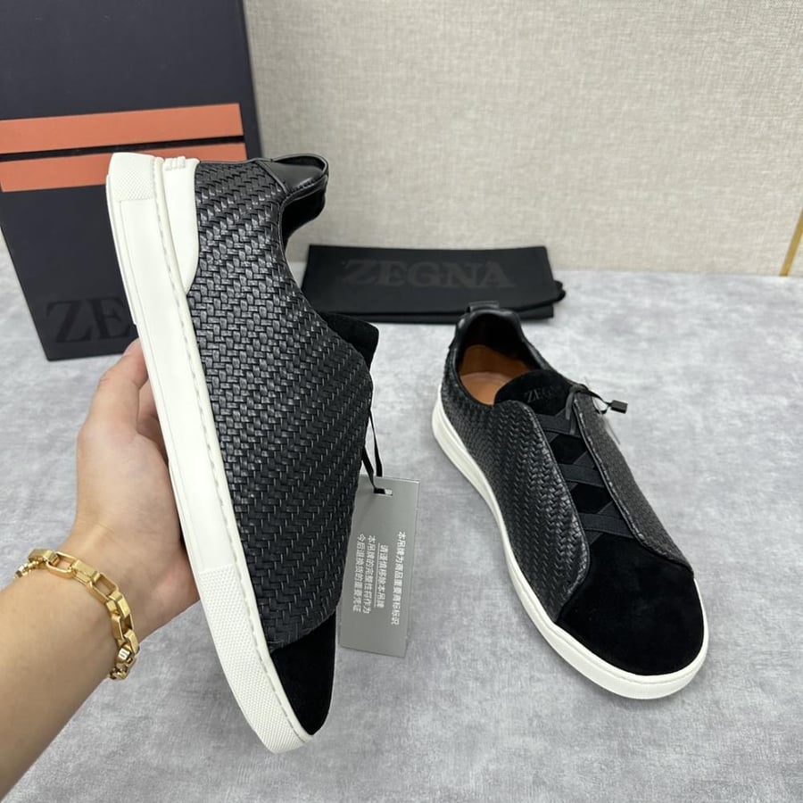 Zegna Black Slip-On Sneaker