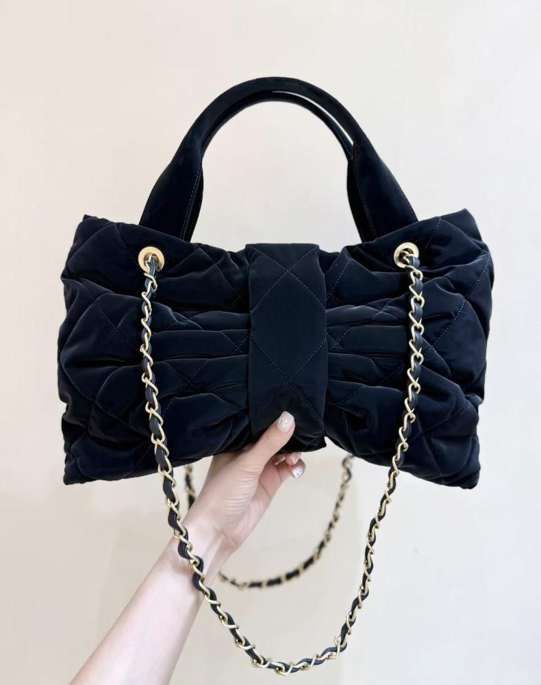 Chanel Bow-Shaped Nylon Shoulder Bag
