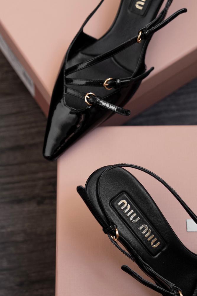 Miu Miu Patent Leather Slingback Pumps