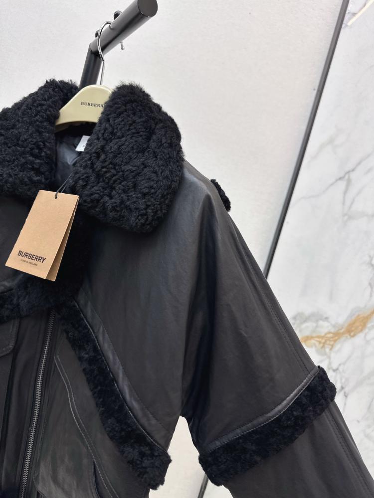 Burberry Shearling Trim Jacket