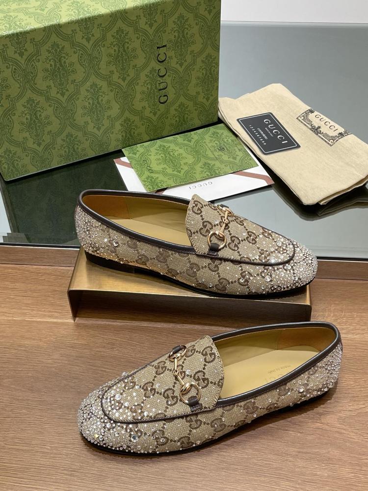  Gucci Princetown Crystal Loafers