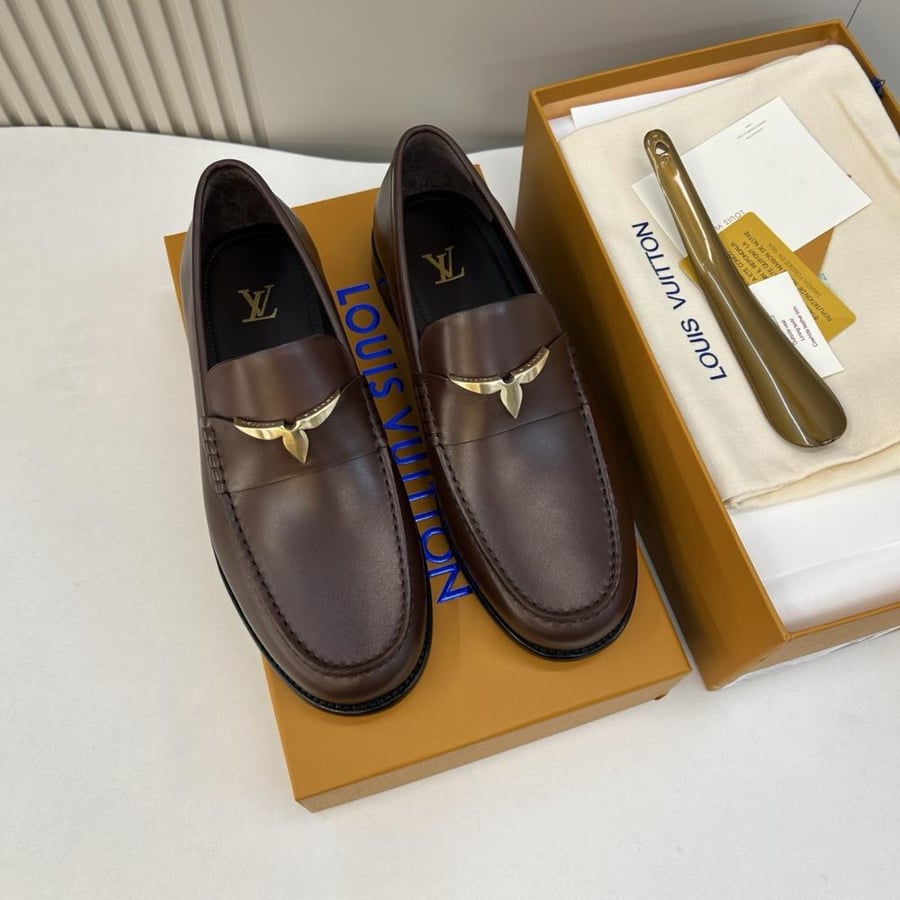 Brown LV Leather Loafers