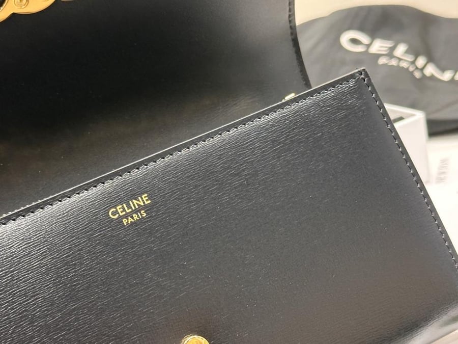 Celine Triomphe Leather Long Wallet