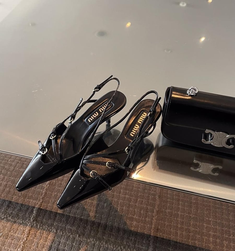 Miu Miu Patent Leather Slingback Heels