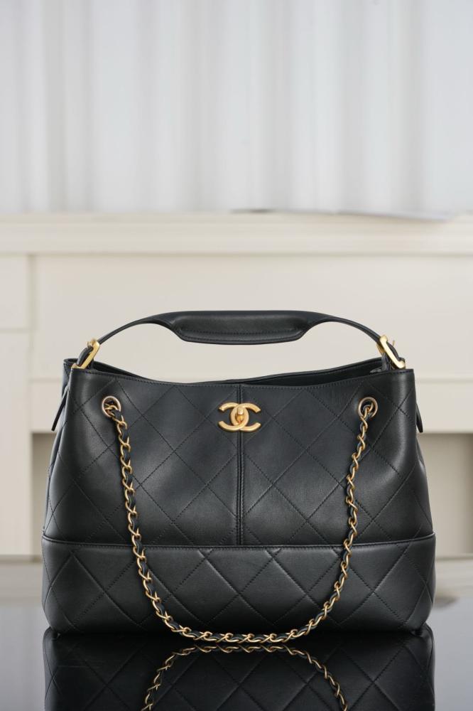 Chanel Two-Tone Quilted Leather & Suede Tote Bag
