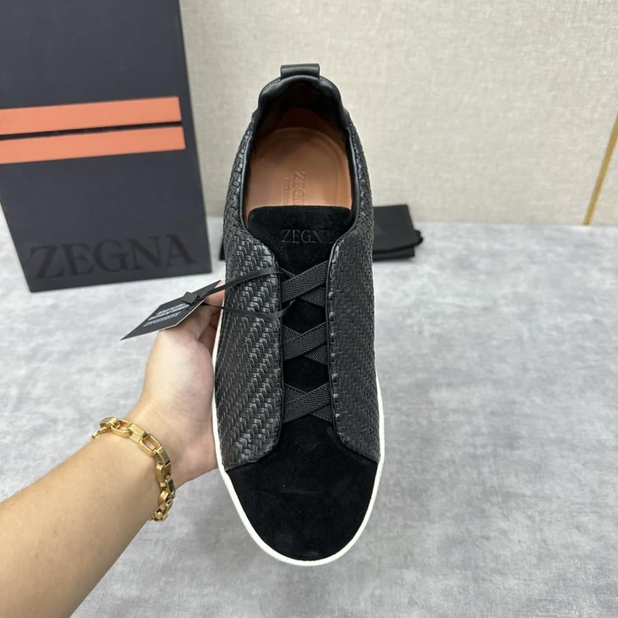 Zegna Black Slip-On Sneaker