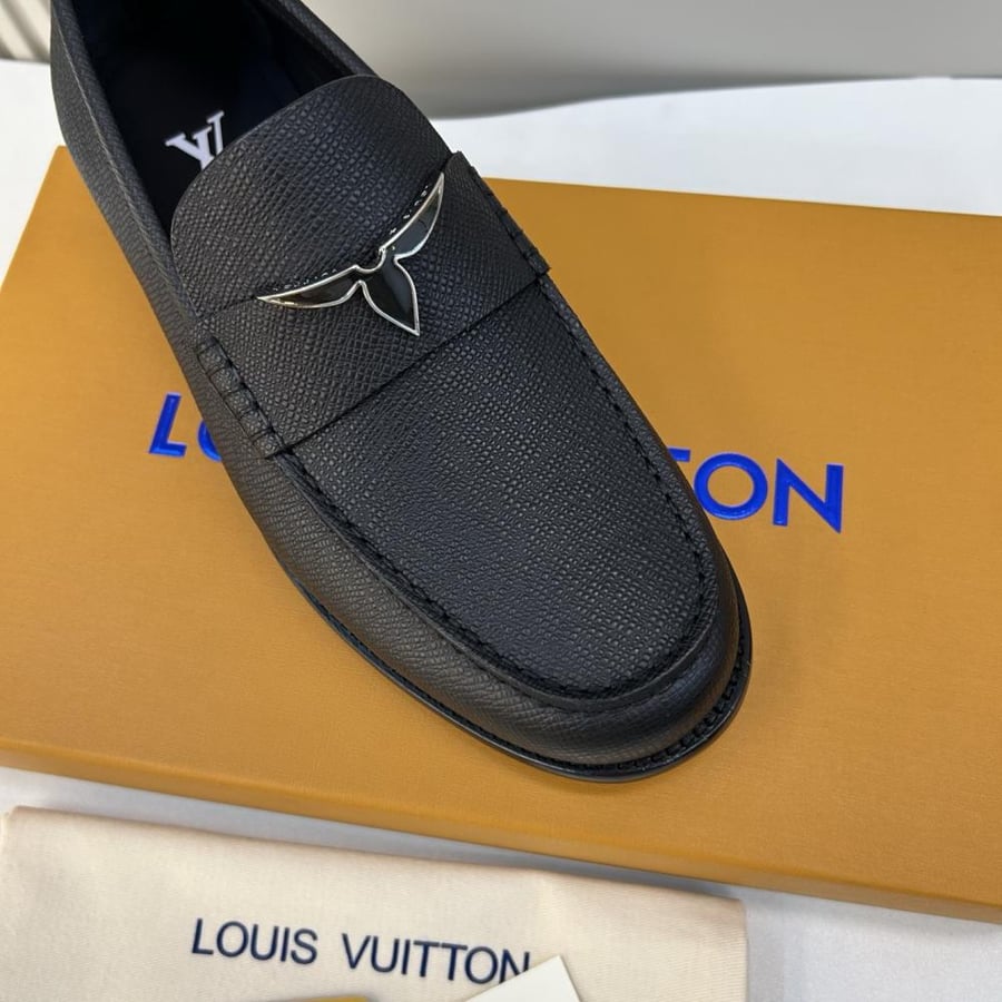 LV Black Leather Loafers