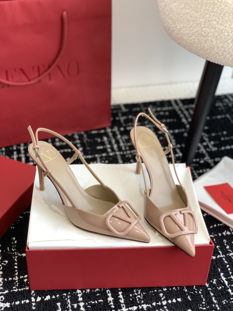 Valentino Garavani Tan-Go Slingback Pumps - Nude