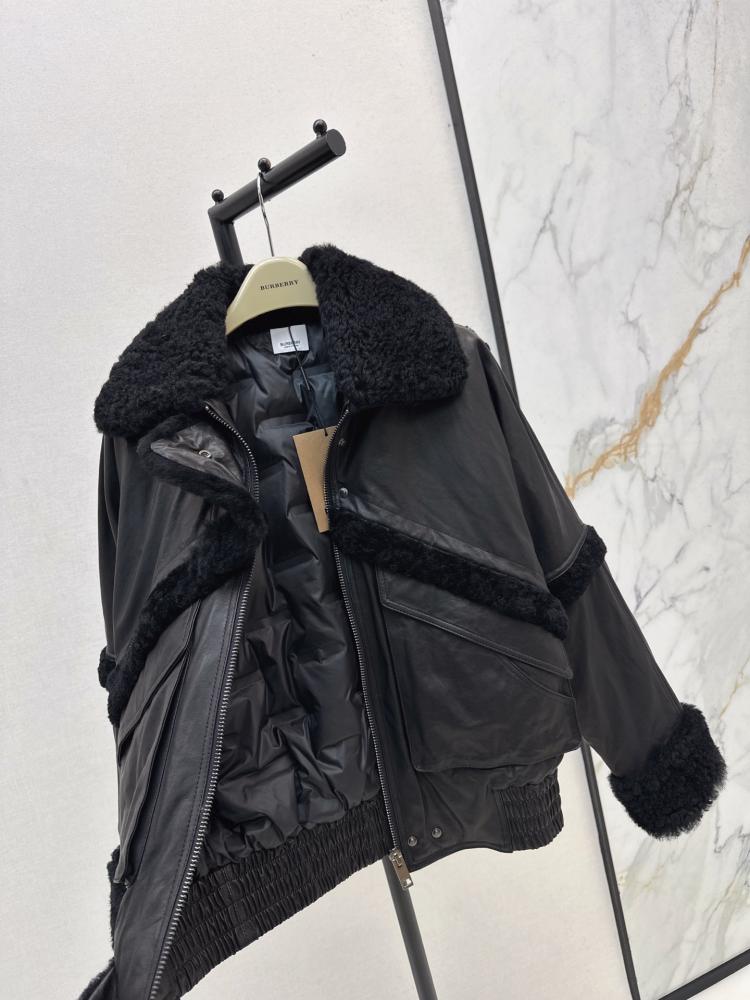 Burberry Shearling Trim Jacket