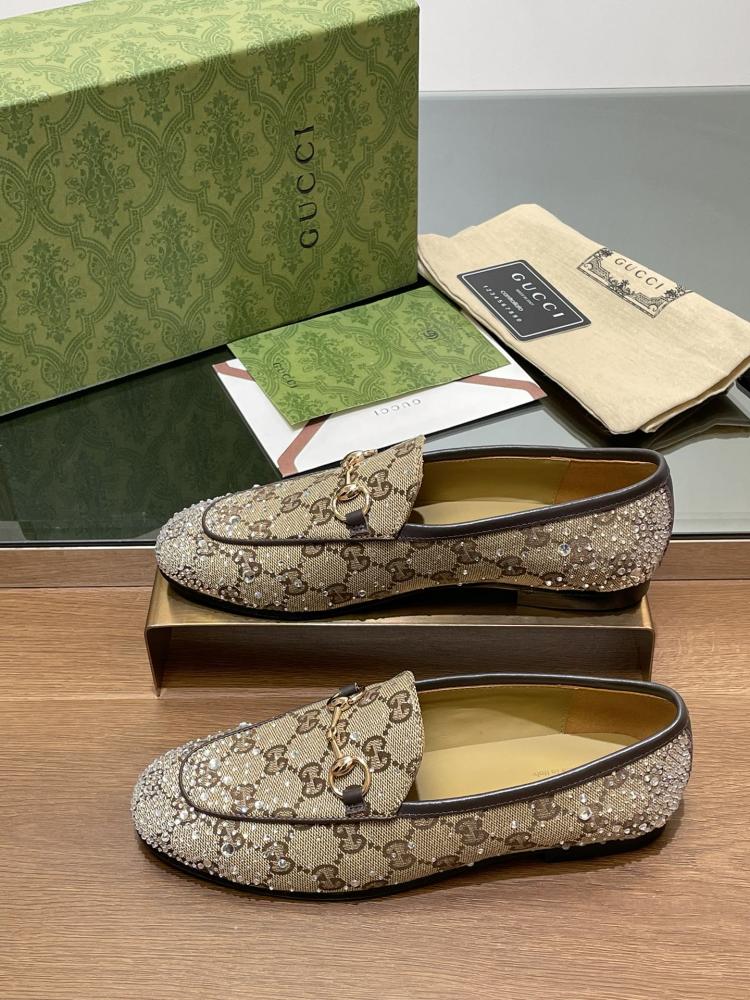  Gucci Princetown Crystal Loafers