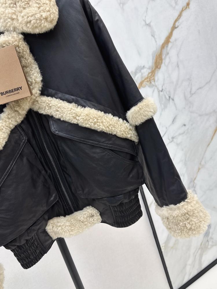Burberry Shearling Trim Jacket