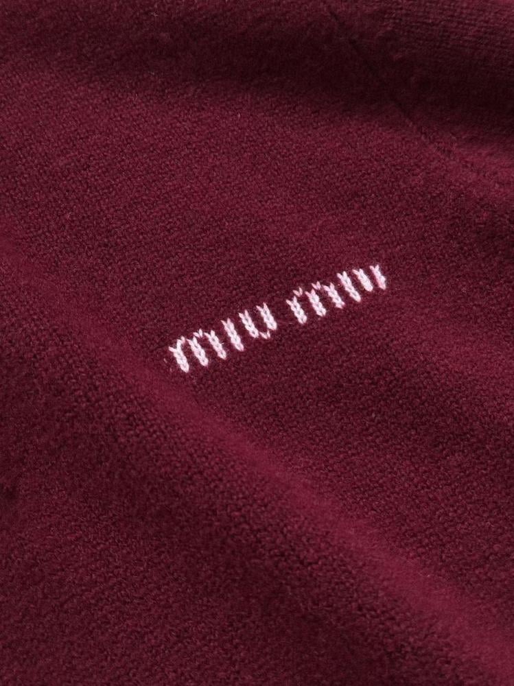 Miu Miu Burgundy Knit Polo Sweater