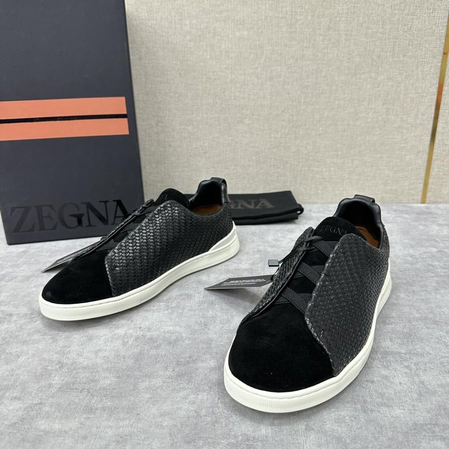 Zegna Black Slip-On Sneaker