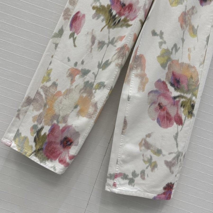 LOEWE Floral Print Wide-Leg Jeans