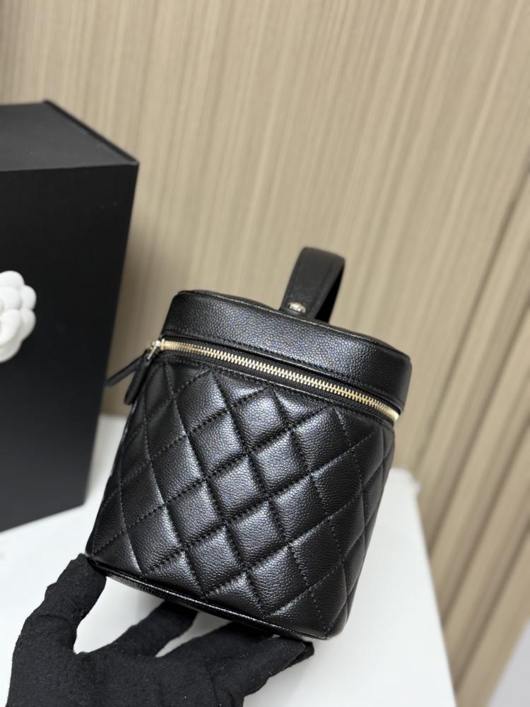 Chanel Medium CC Quilted Caviar Vanity Case