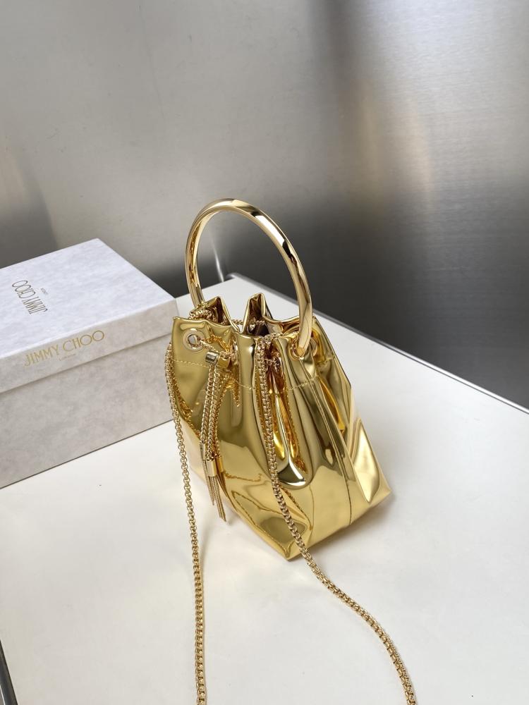 Jimmy Choo Bon Bon Patent Leather Bucket Bag