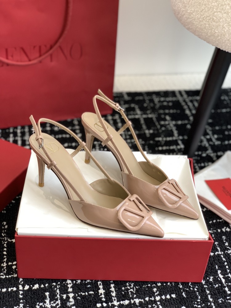 Valentino Garavani Tan-Go Slingback Pumps - Nude