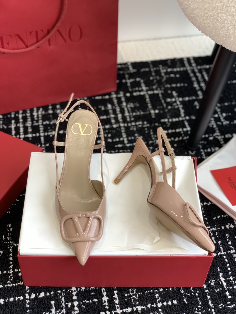 Valentino Garavani Tan-Go Slingback Pumps - Nude