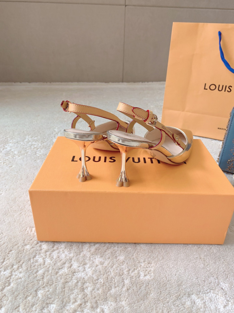 LV gold high heels