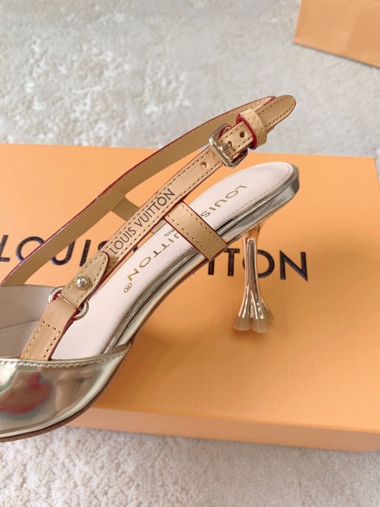 LV gold high heels