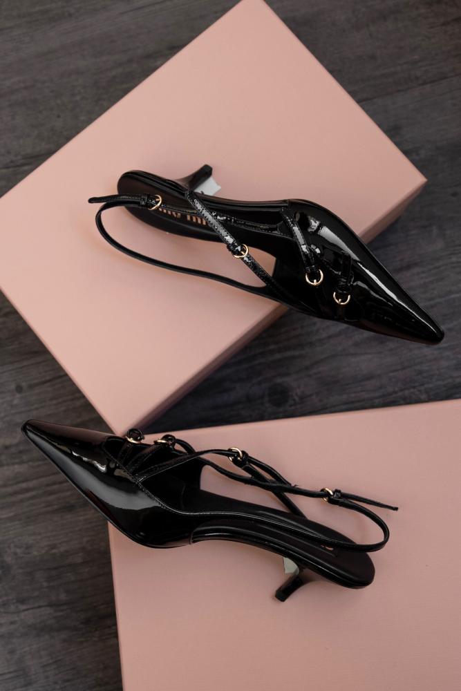 Miu Miu Patent Leather Slingback Pumps