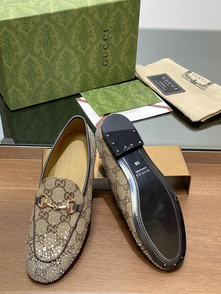  Gucci Princetown Crystal Loafers