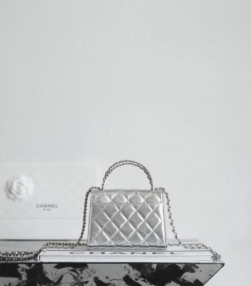 silver Chanel mini bag