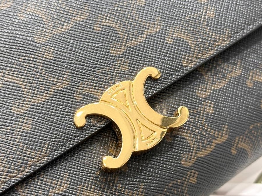 Celine Triomphe Leather Long Wallet