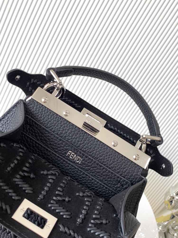 Fendi Peekaboo Black Woven Leather Bag