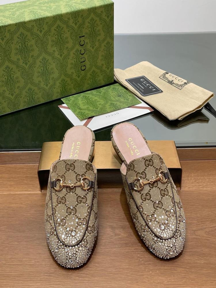  Gucci Princetown Crystal Loafers