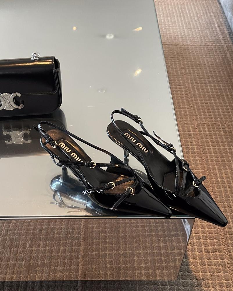 Miu Miu Patent Leather Slingback Heels