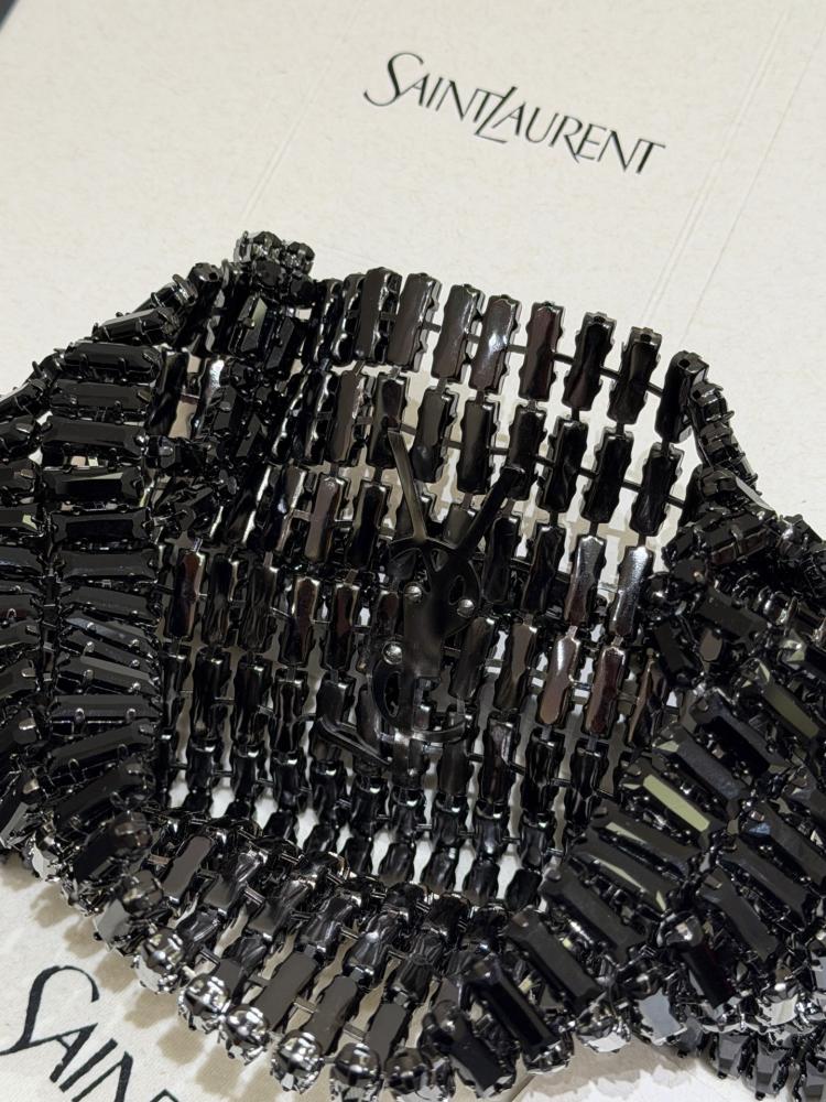 Saint Laurent Crystal Minaudière Evening Bag / حقيبة سهرة كريستال مينودير من سان لوران