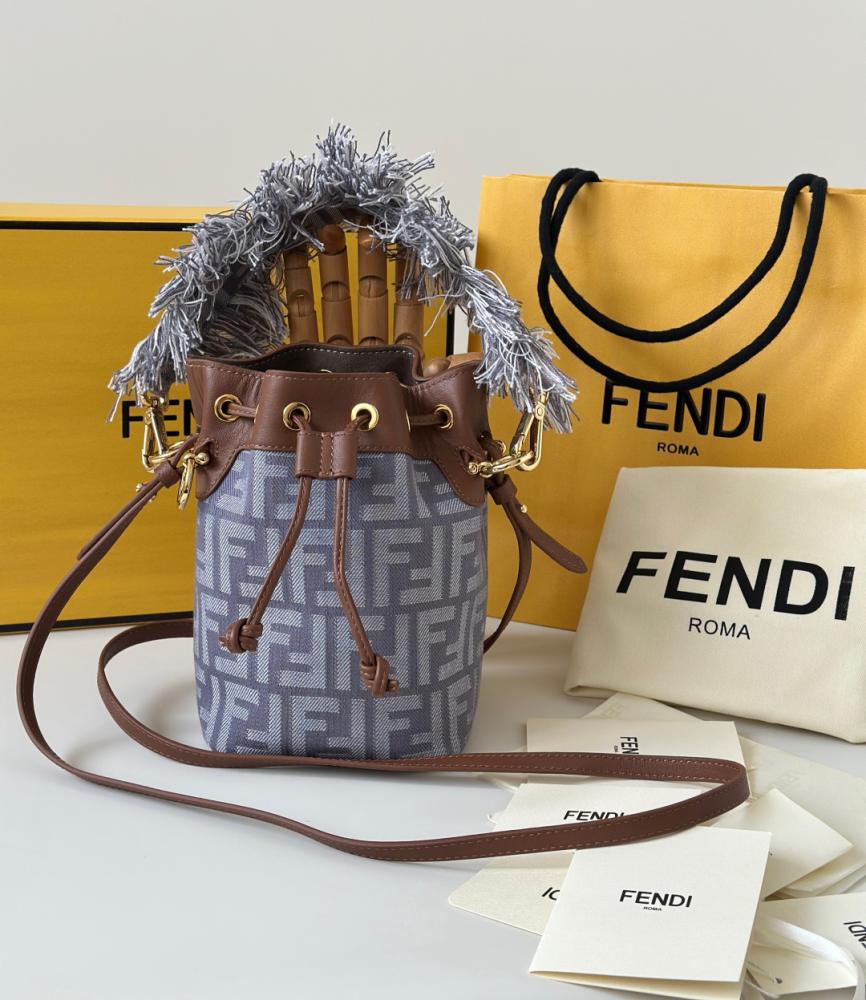Fendi Mon Tresor Denim-Effect FF Bucket Bag / فندي مون تريزور