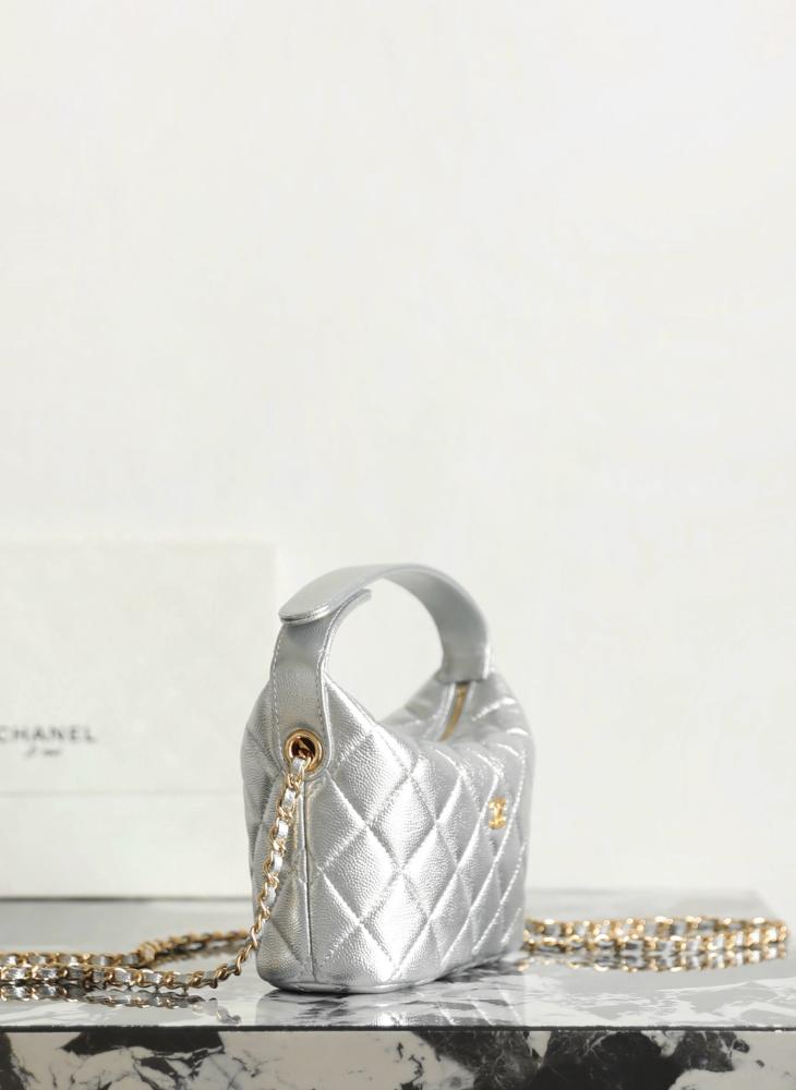 Chanel quilted hobo bag with gold hardware