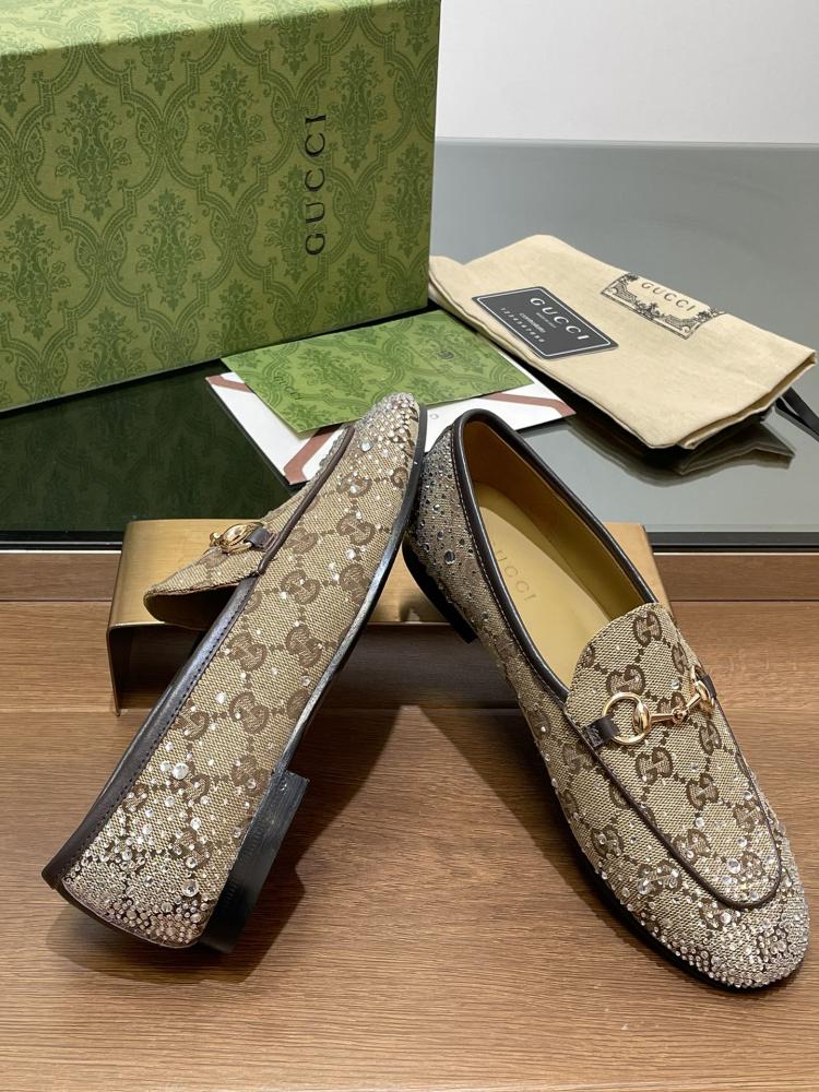  Gucci Princetown Crystal Loafers