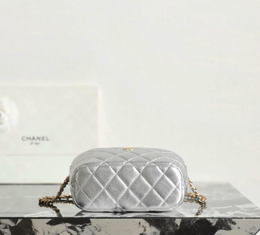 Chanel quilted hobo bag with gold hardware