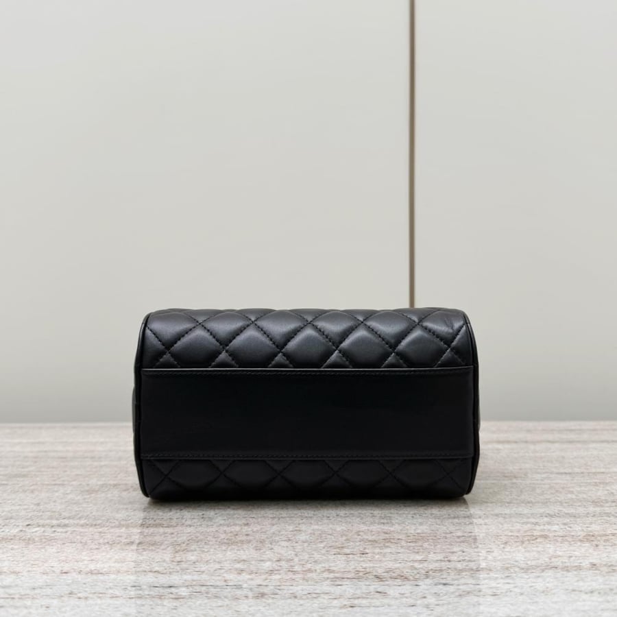 Chanel Quilted Leather Vanity Style Handbag - Black