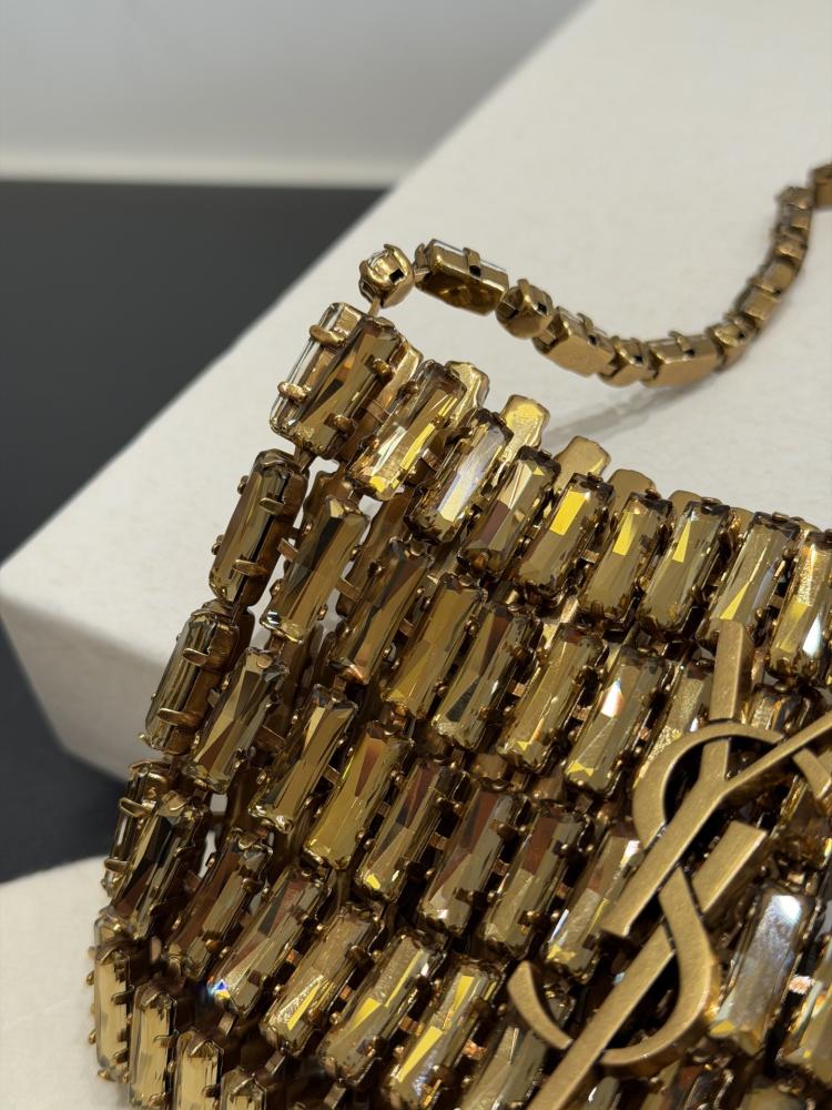 Saint Laurent Crystal Minaudière Evening Bag / حقيبة سهرة كريستال مينودير من سان لوران