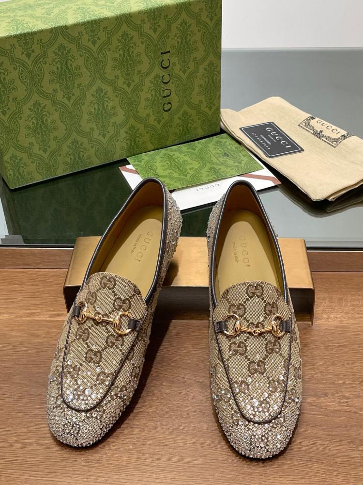  Gucci Princetown Crystal Loafers