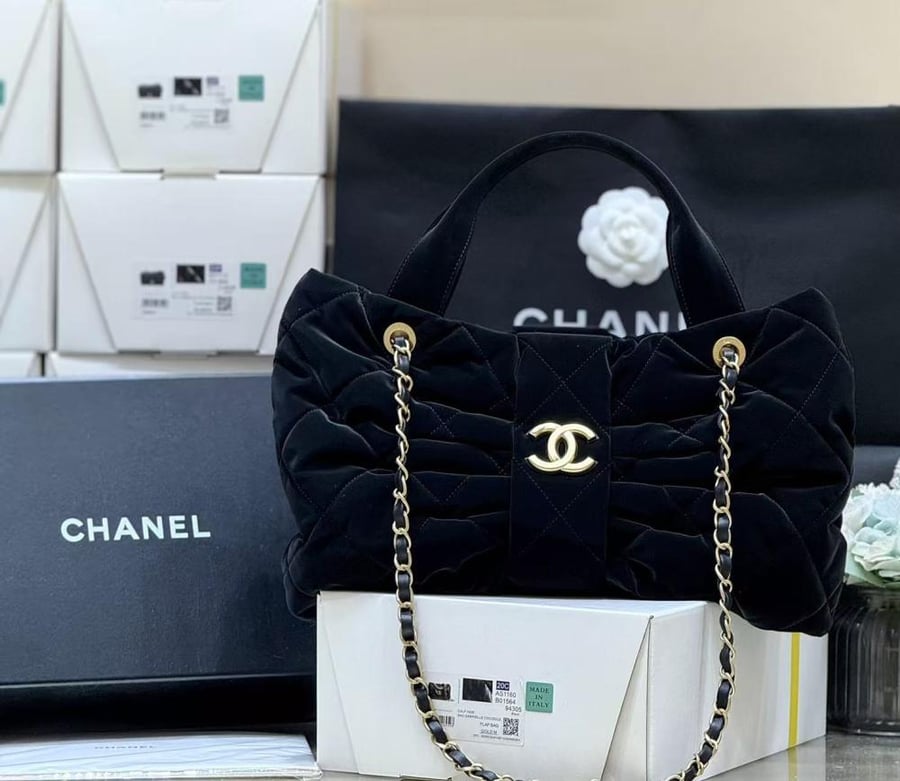 Chanel Bow-Shaped Nylon Shoulder Bag